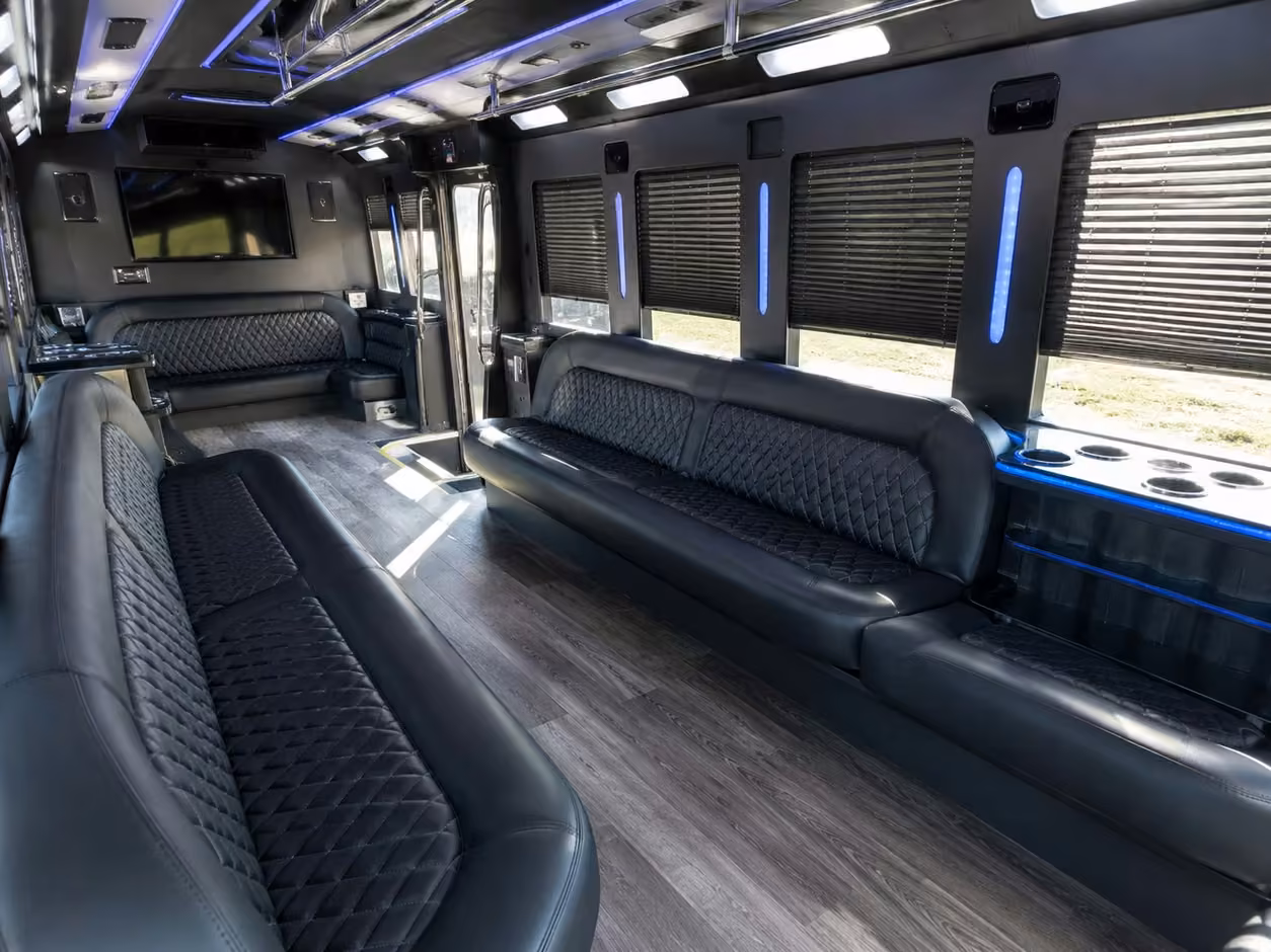 15 passenger party bus interior