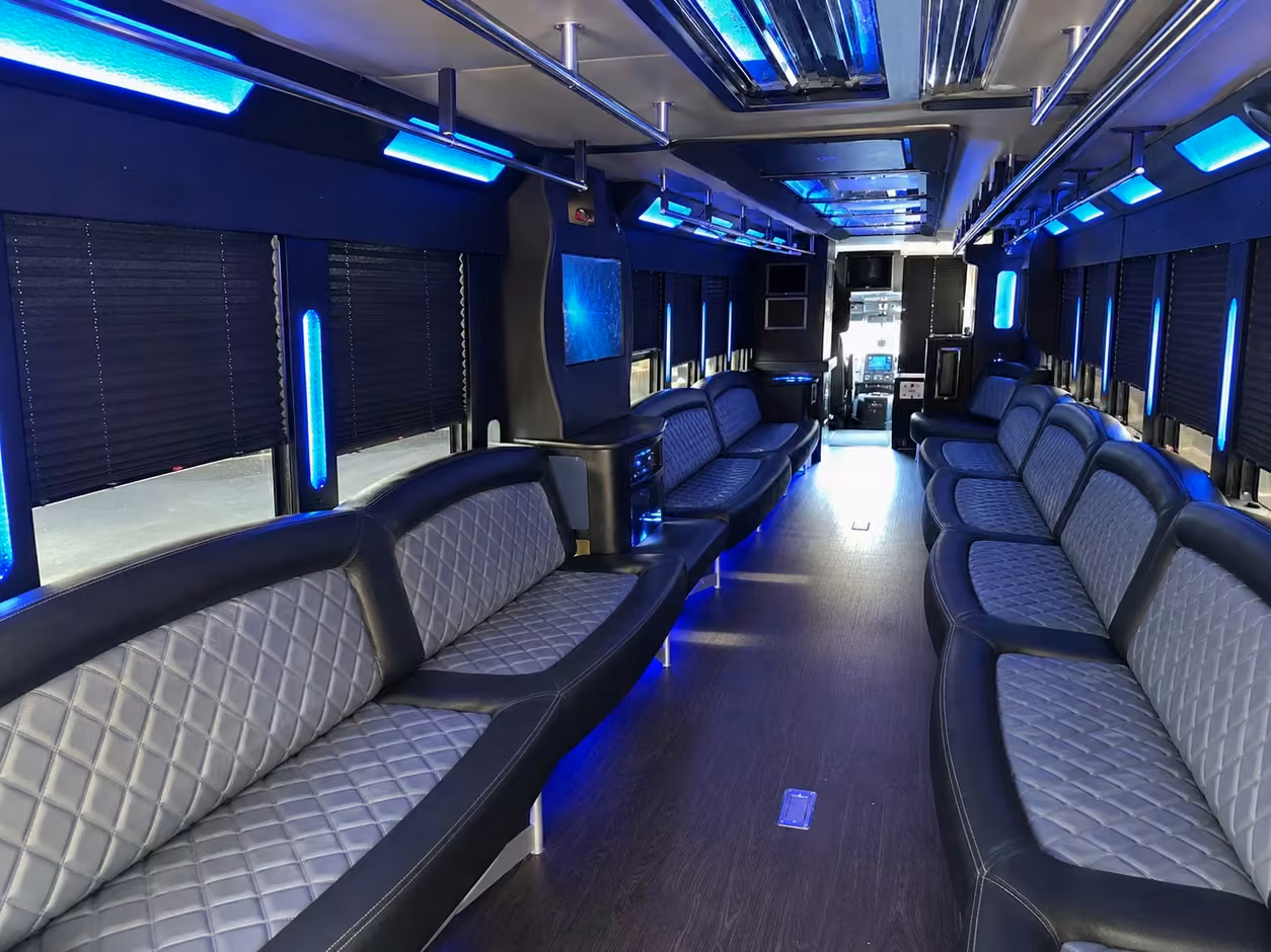 18 passenger party bus interior