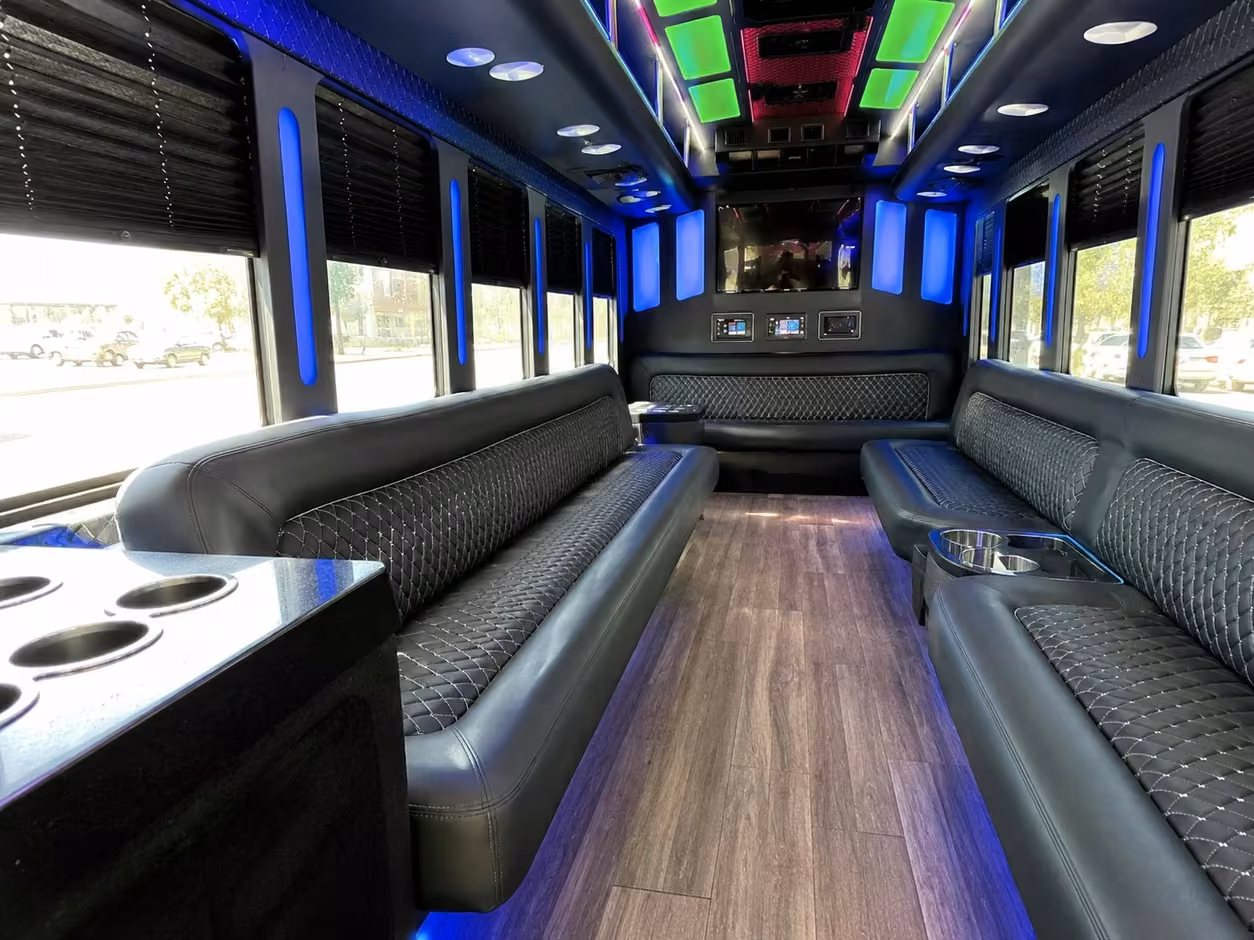 20 passenger party bus interior