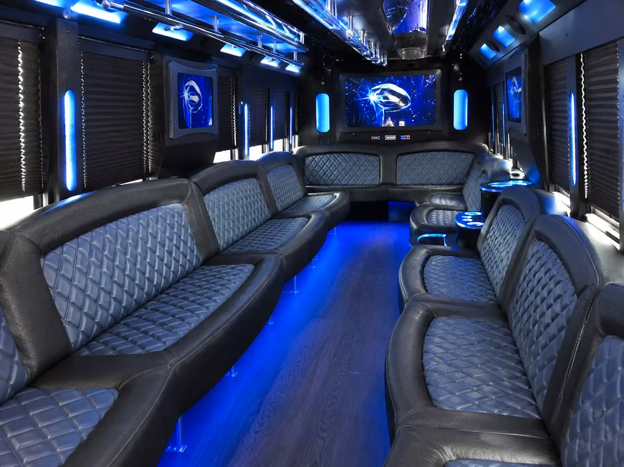 25 passenger party bus interior