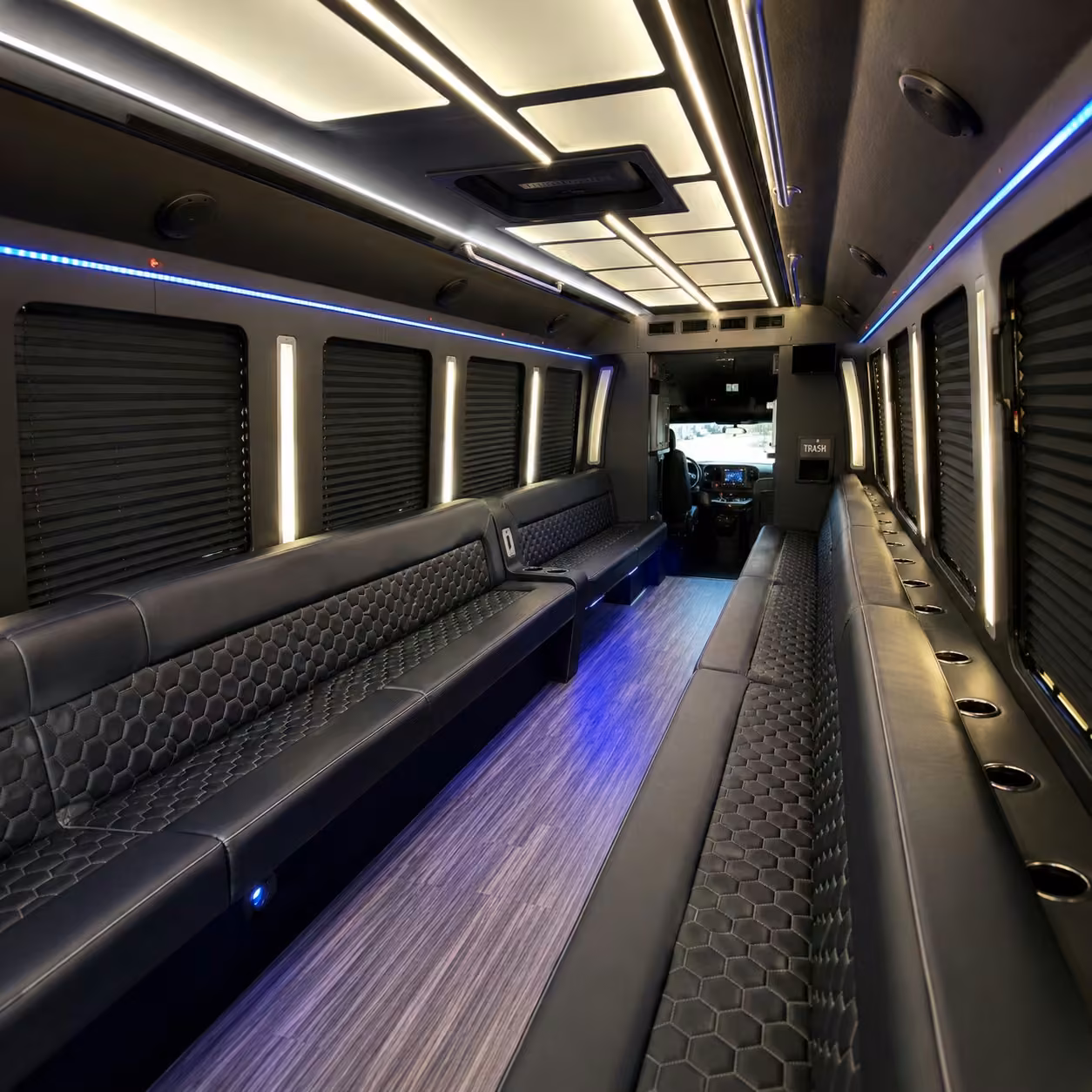50 passenger party bus interior