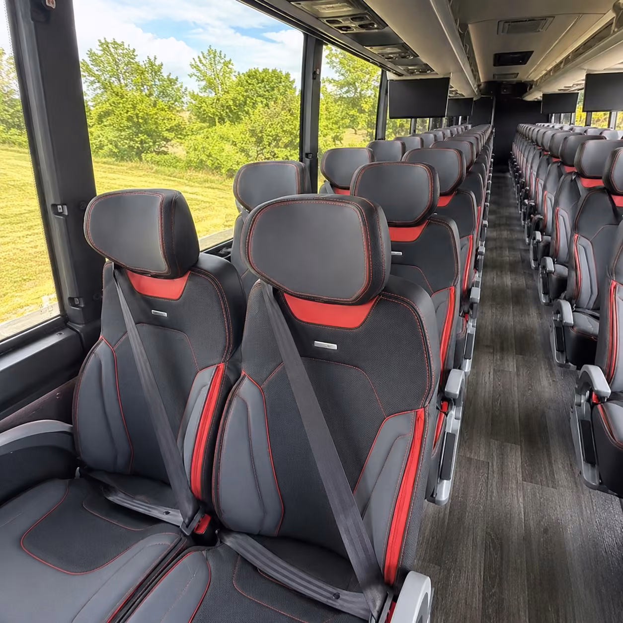 south bend charter bus interior
